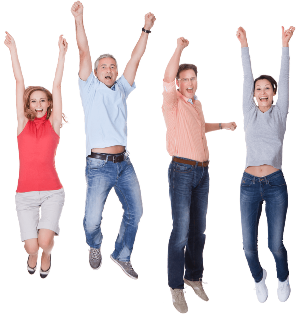 gente - saltando - felicidad - motivación - equipo -