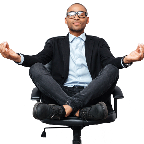 meditacion oficina hombre